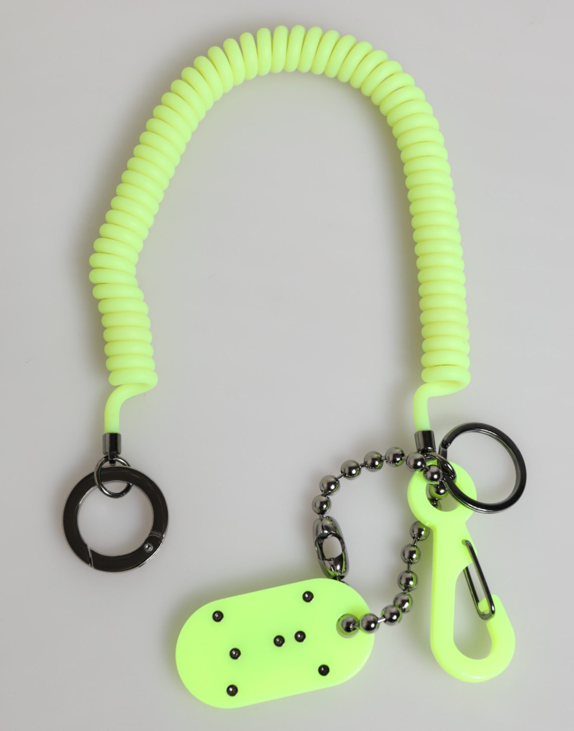 Dolce & Gabbana Green Springy Key Holder DG Logo Men's Keychain