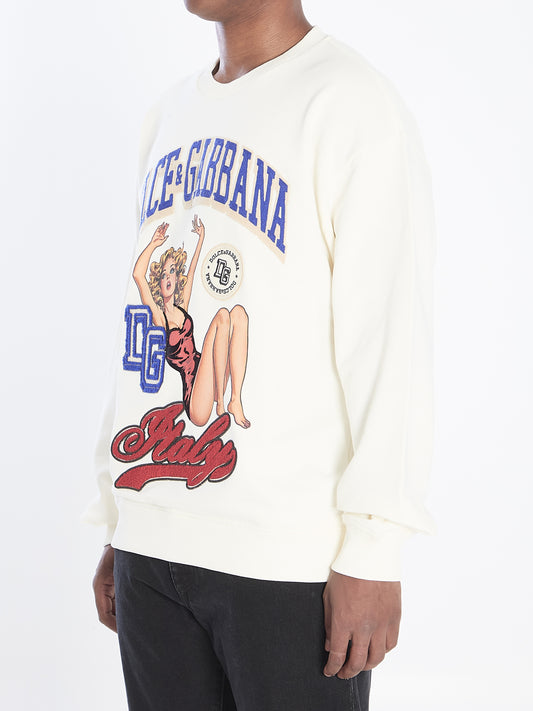 Sweatshirt with Pin-up print