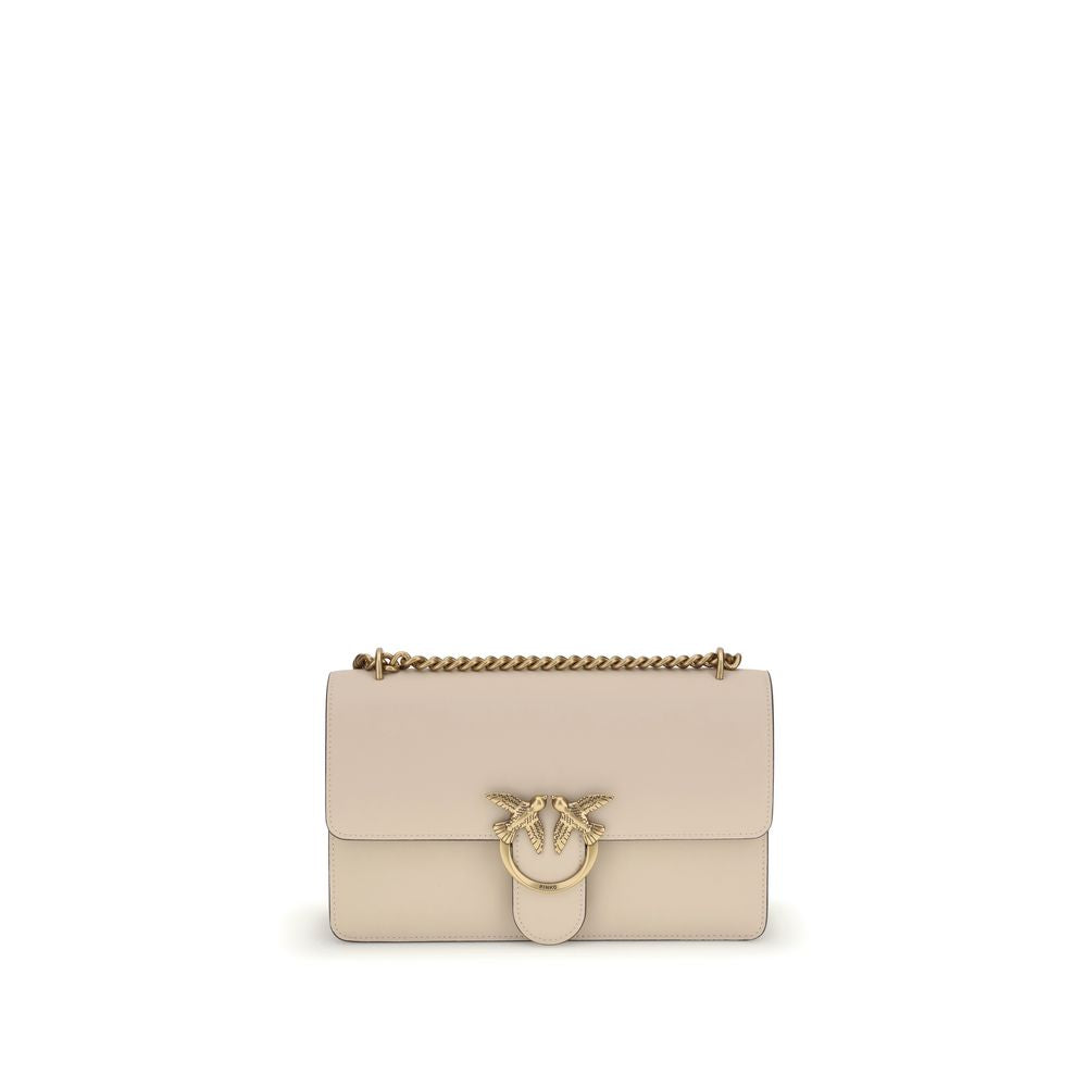 PINKO Beige Calf Leather Bos Taurus Shoulder Bag