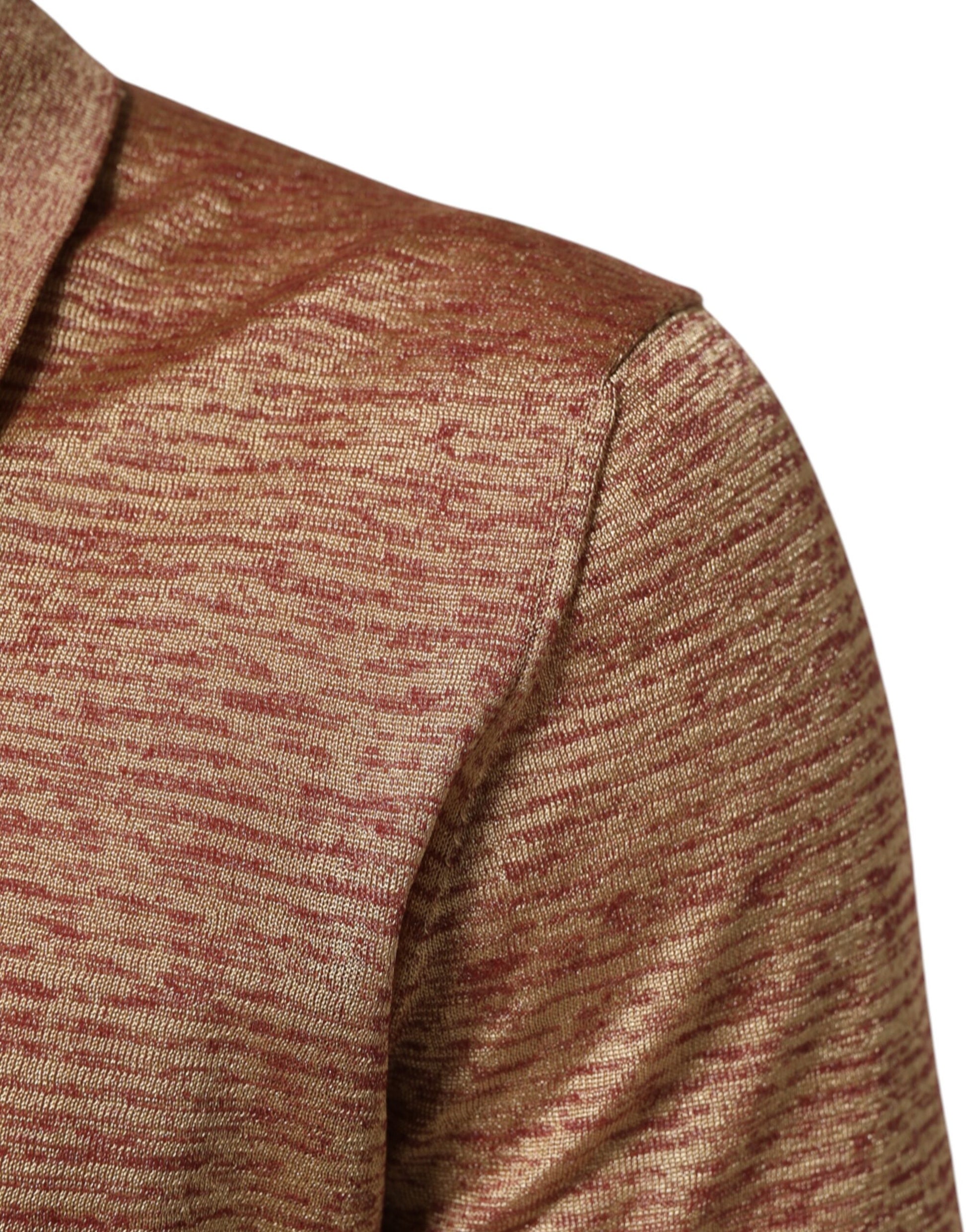 Dolce & Gabbana Brown Silk Textured Short Sleeve Polo T-shirt