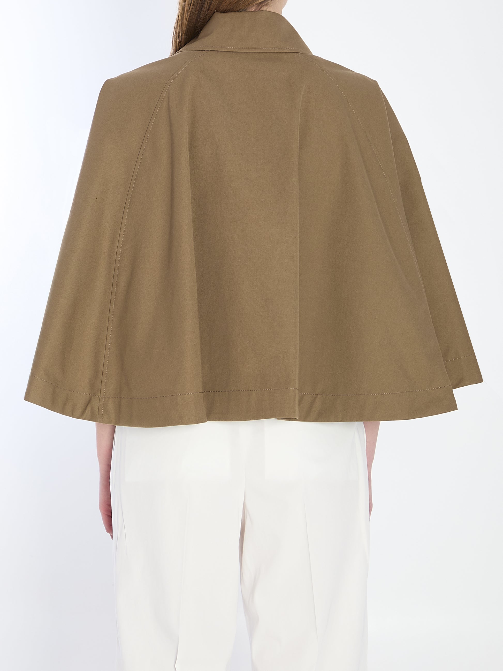 Cotton-blend cropped cape