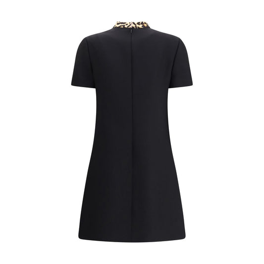 Valentino Black Fleece Wool Casual Dress