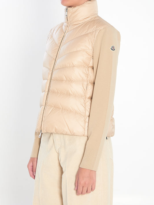 Padded wool cardigan