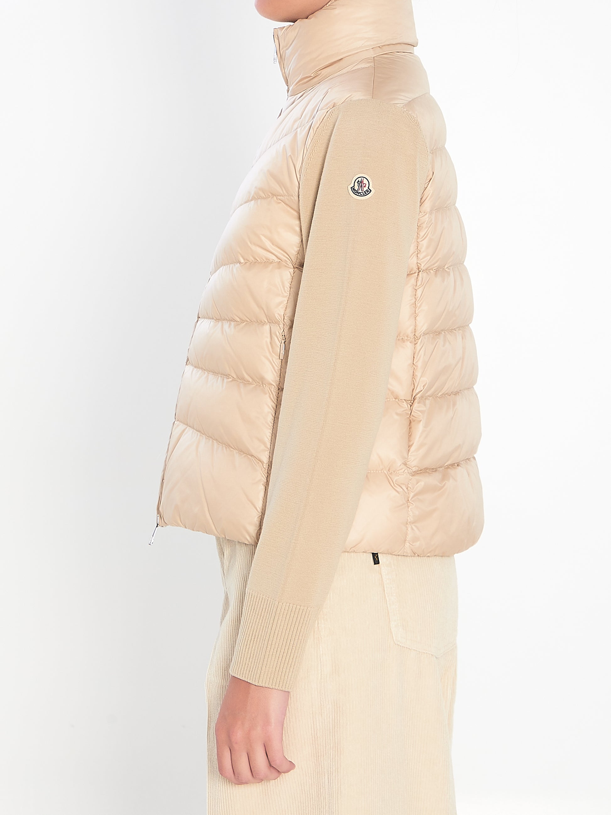 Padded wool cardigan