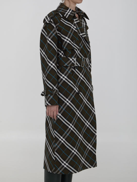 Long trench coat in cotton blend