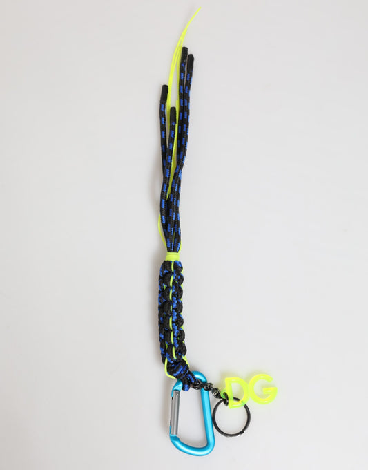 Dolce & Gabbana Multicolor Polyester Tape String DG Logo Keychain  Keyring