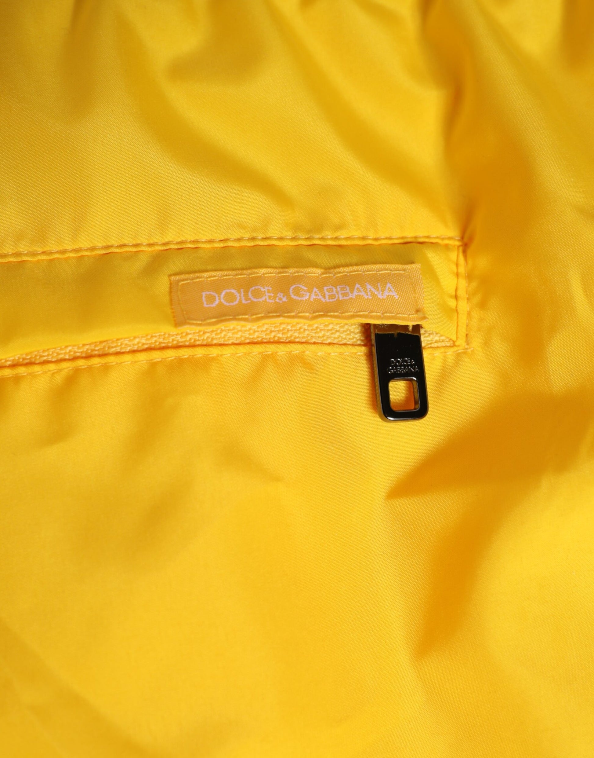 Dolce & Gabbana Yellow Nylon Logo Print Men Boxer Short Swimwear