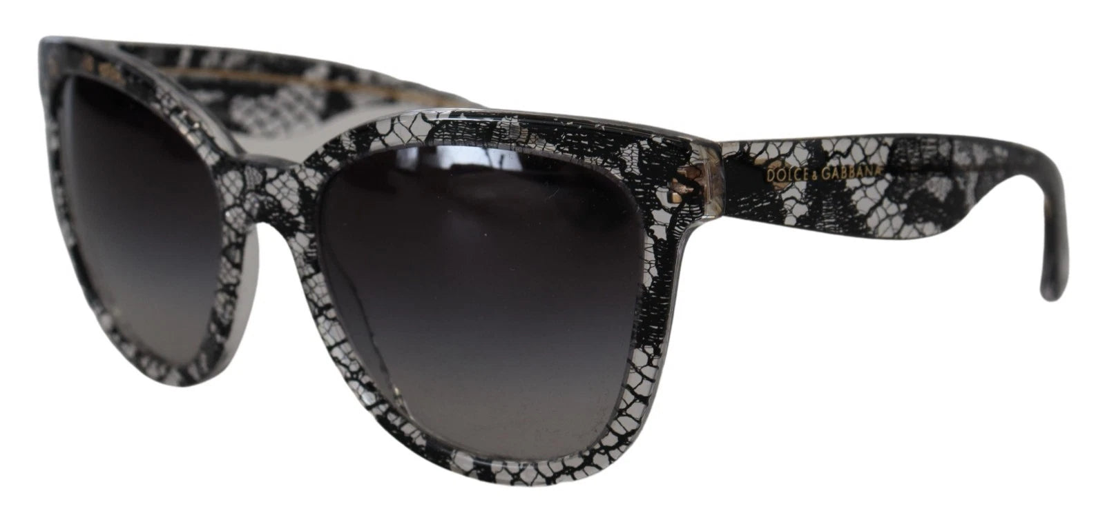Dolce & Gabbana DG4190 Black Lace Acetate Crystal Round Sunglasses