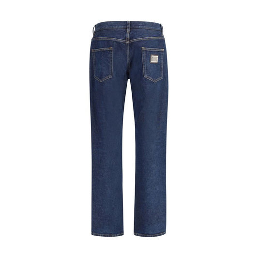 Dolce & Gabbana Blue Cotton Straight-Leg Jeans
