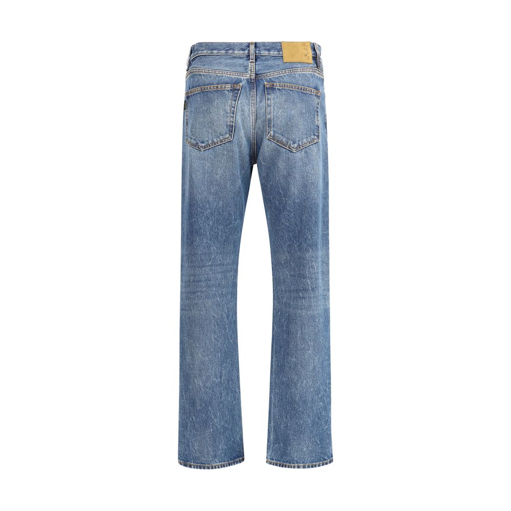 Haikure Blue Cotton Straight-Leg Jeans