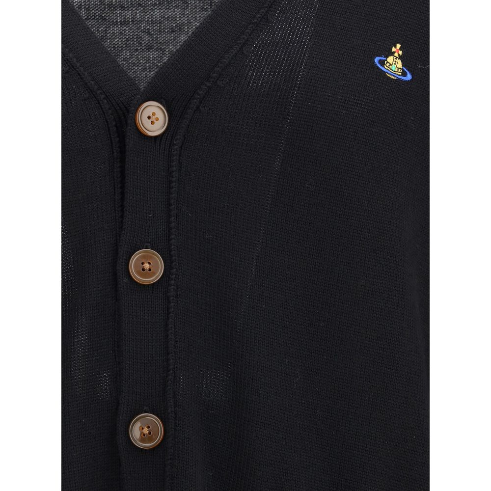 Vivienne Westwood Black Fleece Wool Cardigan