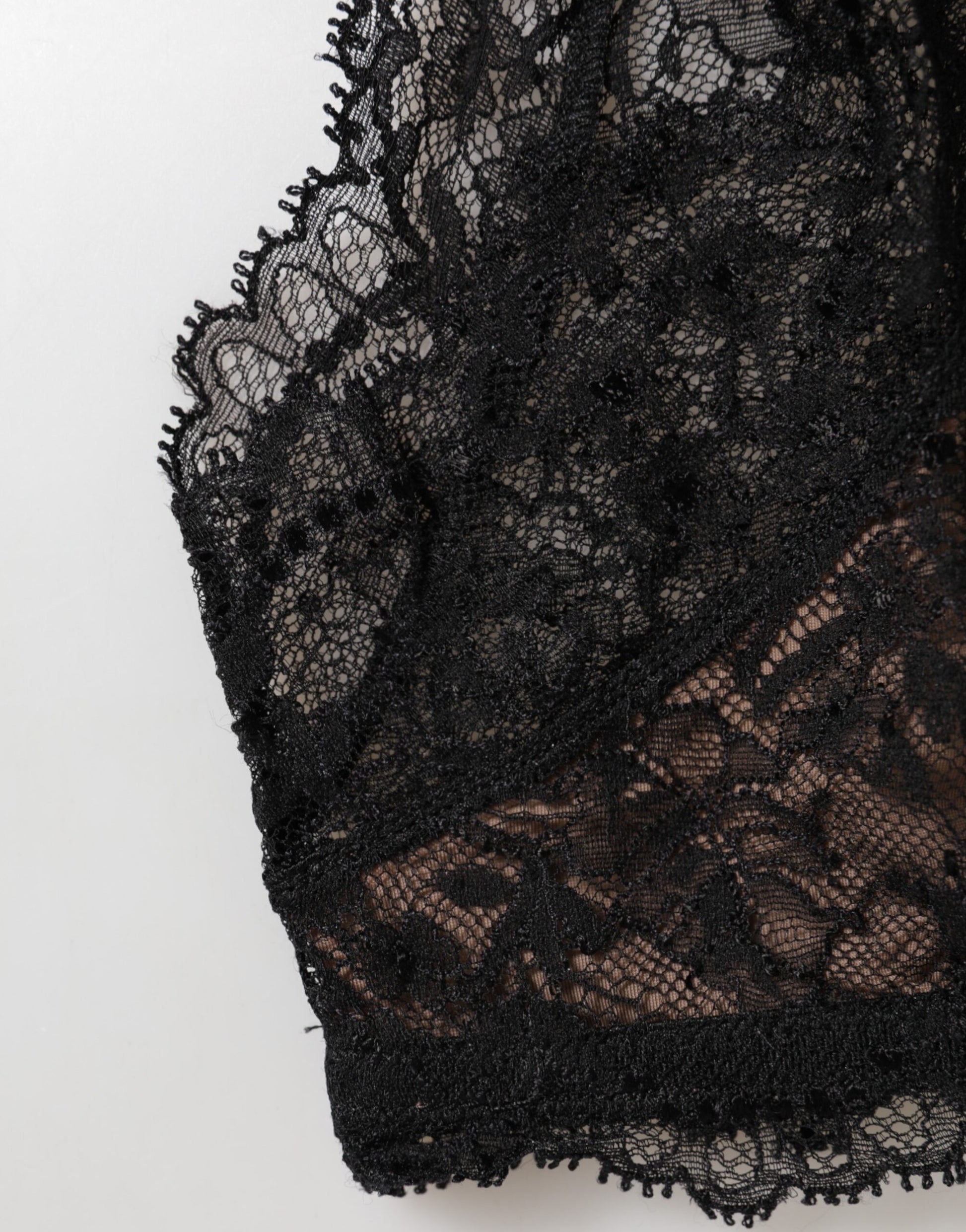 Dolce & Gabbana Black Floral Lace Mesh High Brief Panty  Underwear