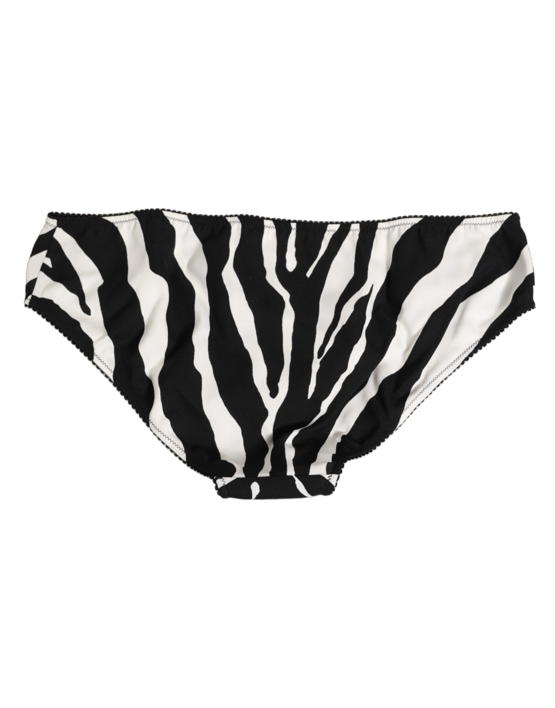 Dolce & Gabbana Black White Zebra Print Slip Briefs Underwear