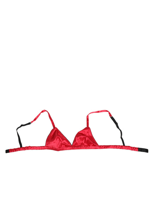 Dolce & Gabbana Red Silk Satin Triangle Soft Cup Br Underwear