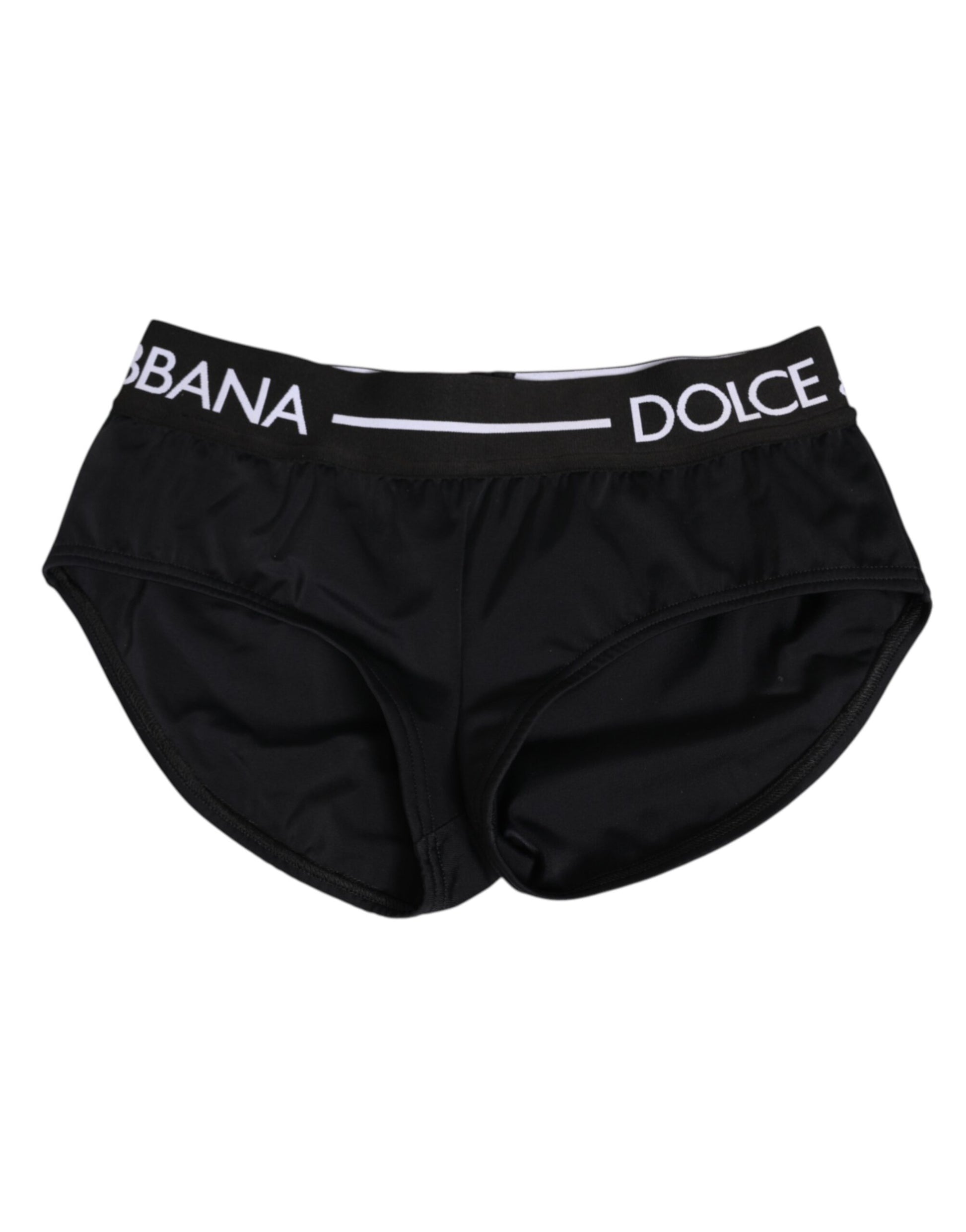 Dolce & Gabbana Black Nylon Logo Waistband Shorts Underwear