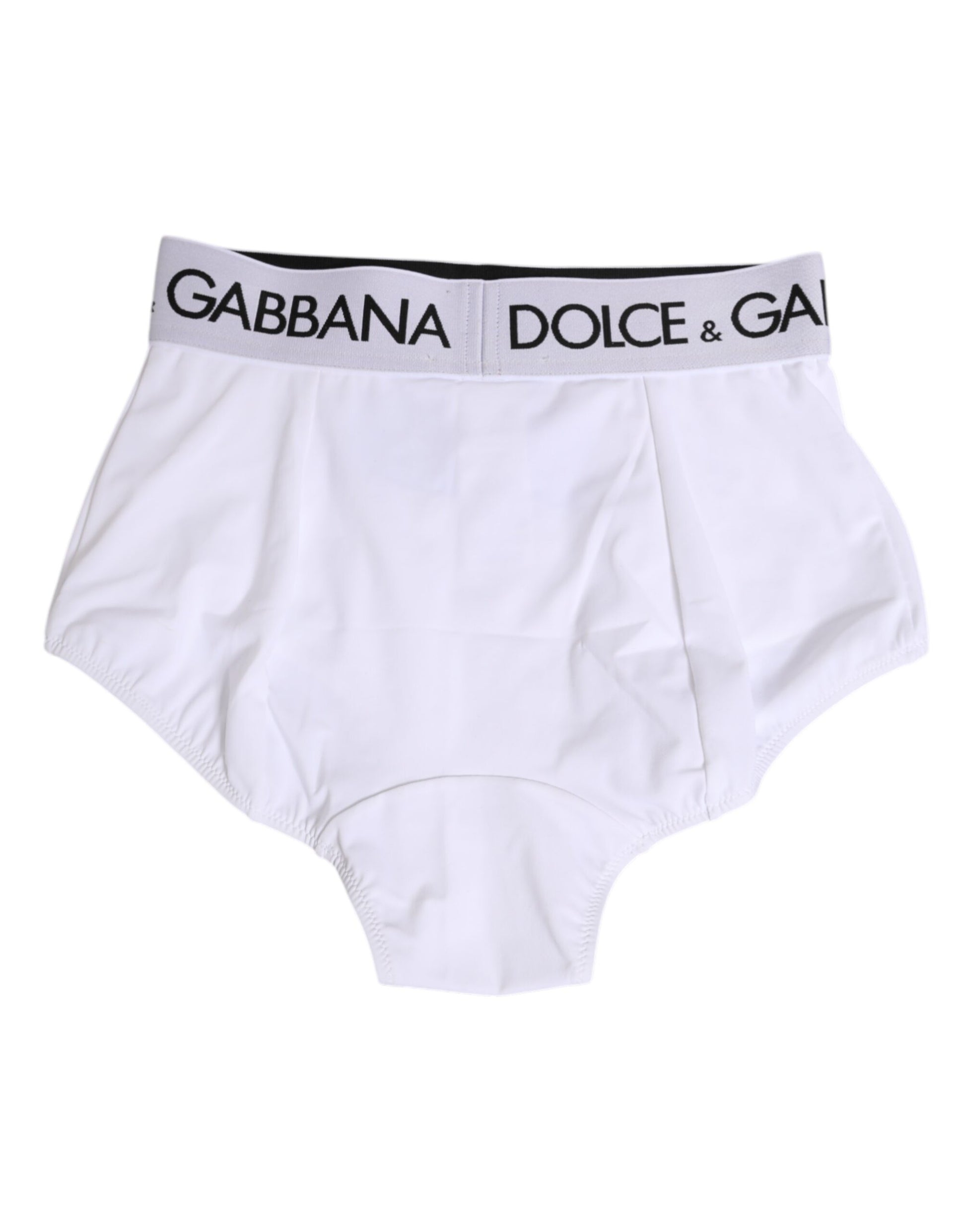 Dolce & Gabbana White Nylon Logo Waistband Coulotte Underwear