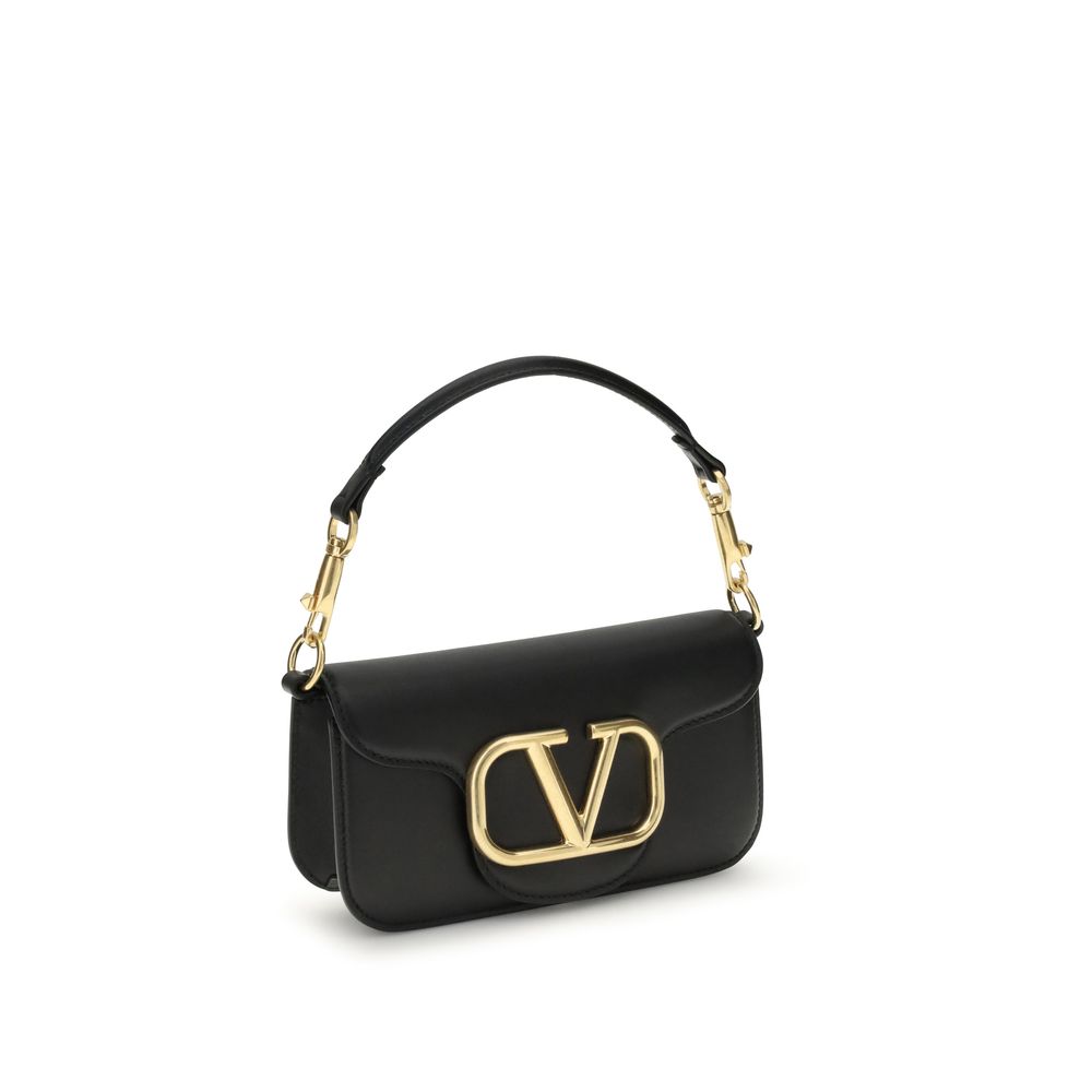 Valentino Garavani Black Calf Leather Bos Taurus Shoulder Bag