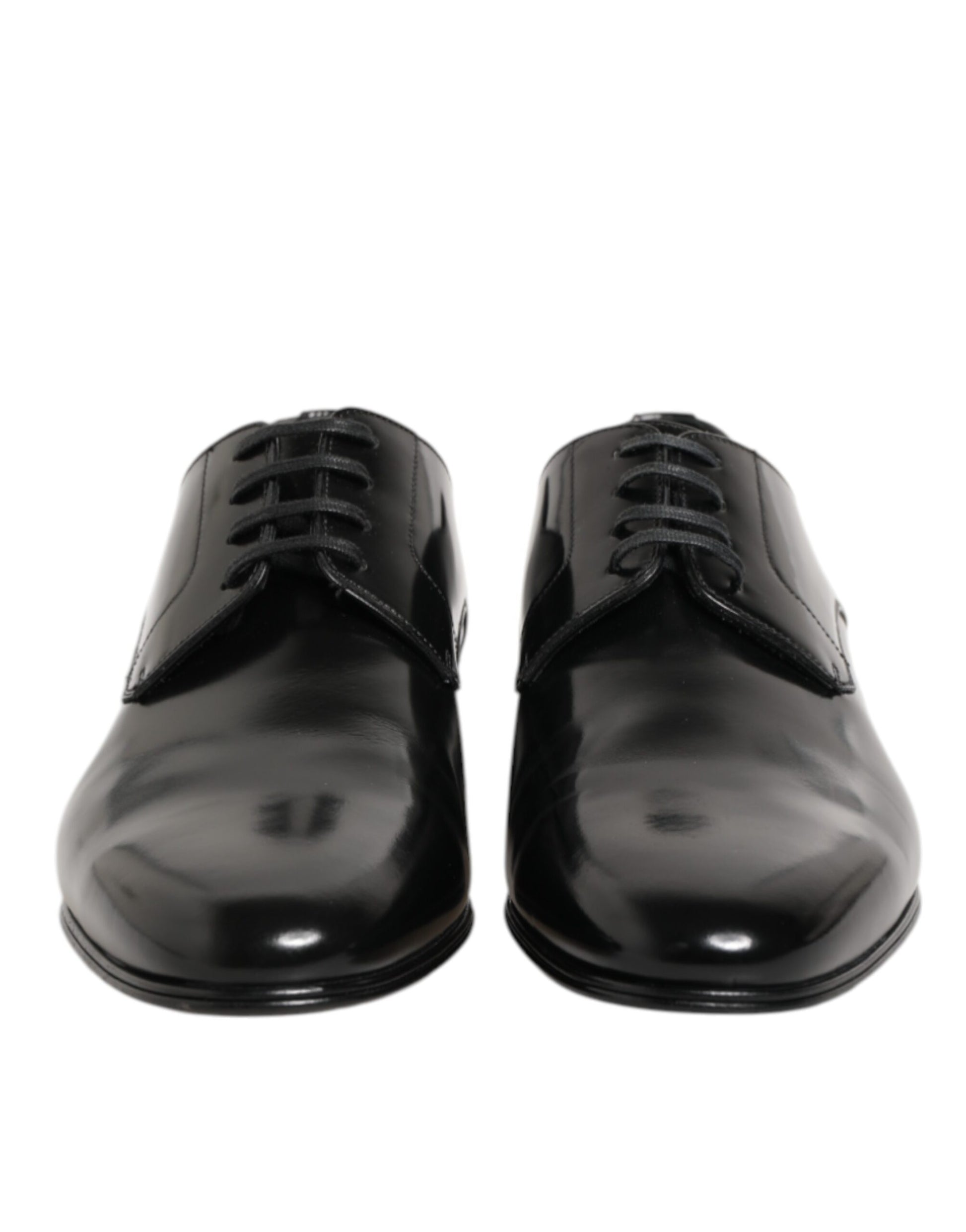 Dolce & Gabbana Black Calfskin Leather Derby Men Dress Shoes