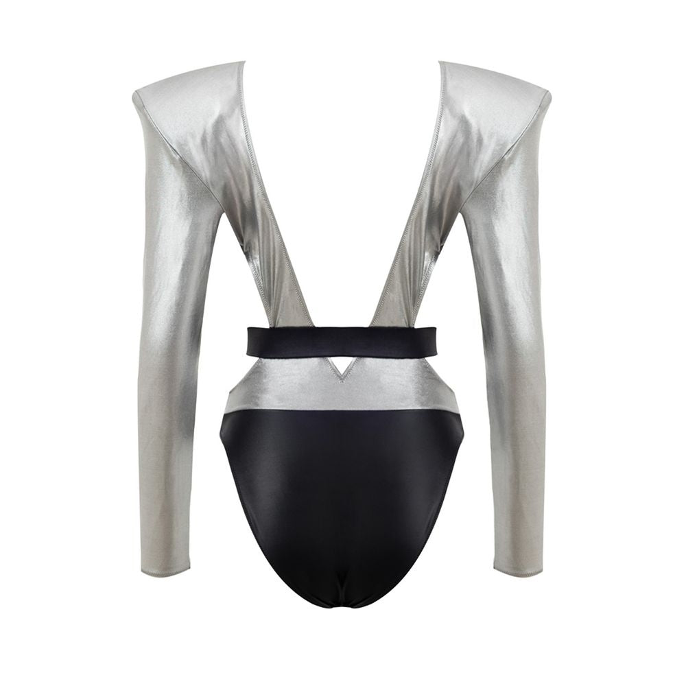 Dolce & Gabbana Gray Viscose One-Piece Swimsuit