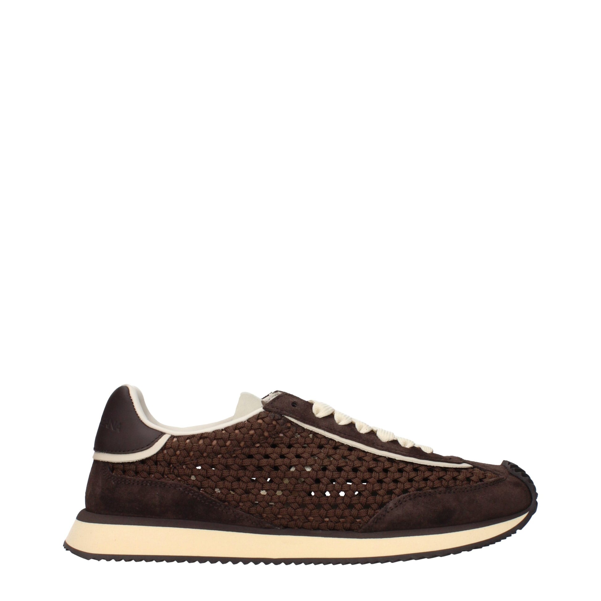 Dolce & Gabbana Brown Fabric Low Top Sneakers