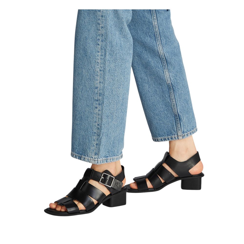 Calvin Klein Jeans Black Polyester Flat Sandals