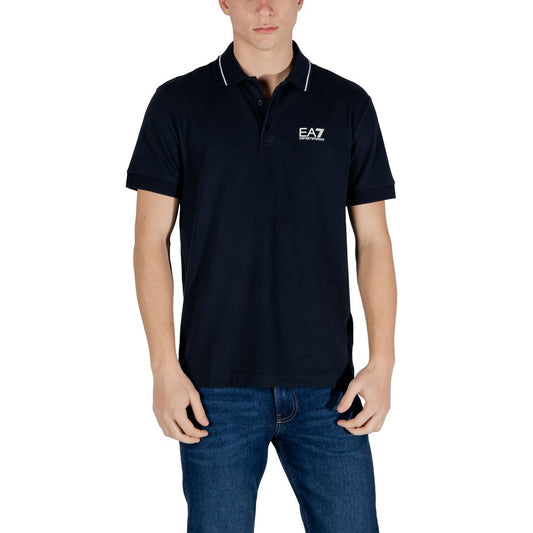 EA7 Emporio Armani Blue Cotton Polo Shirt