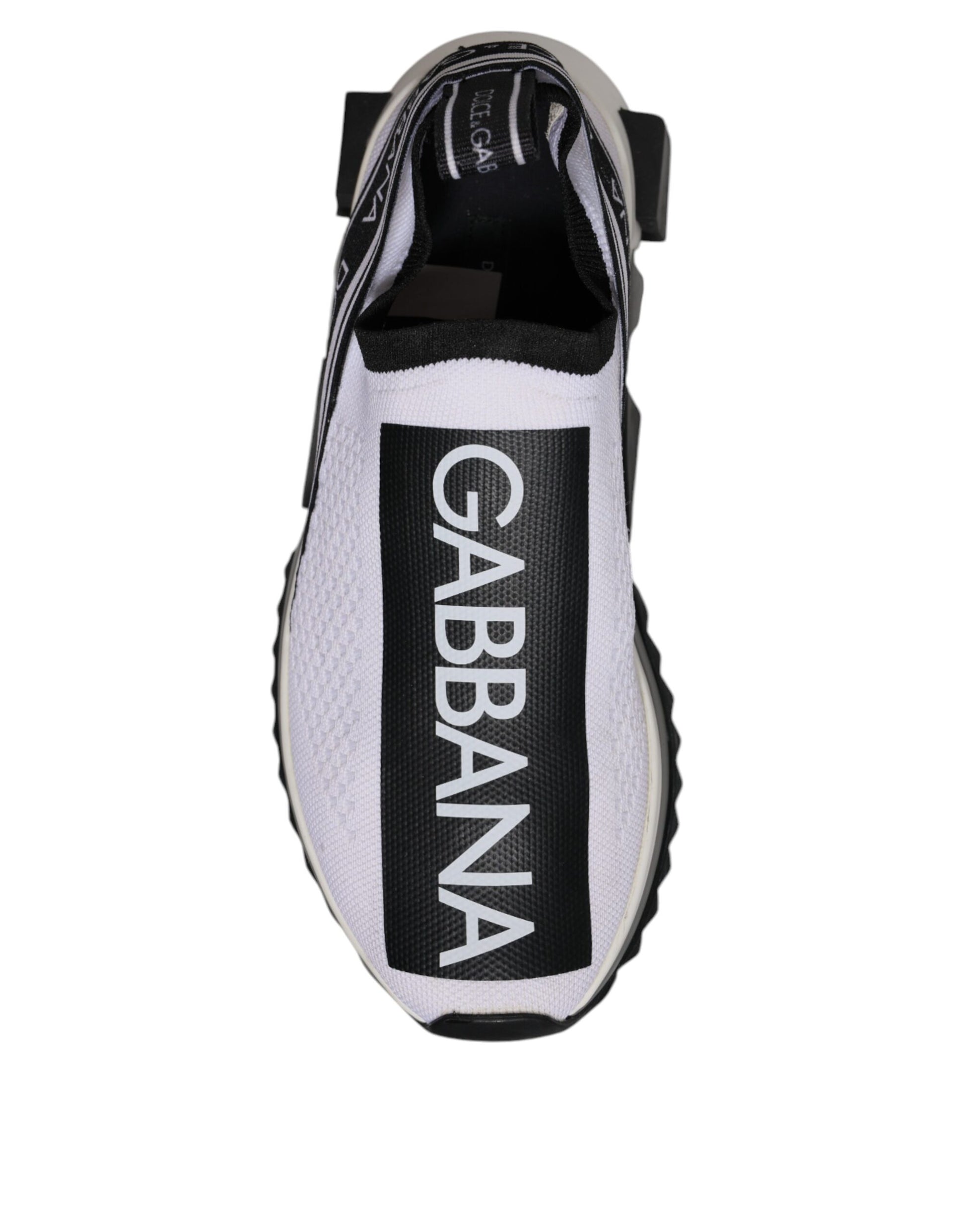 Dolce & Gabbana Black White Slip On Sorrento Sneakers Shoes