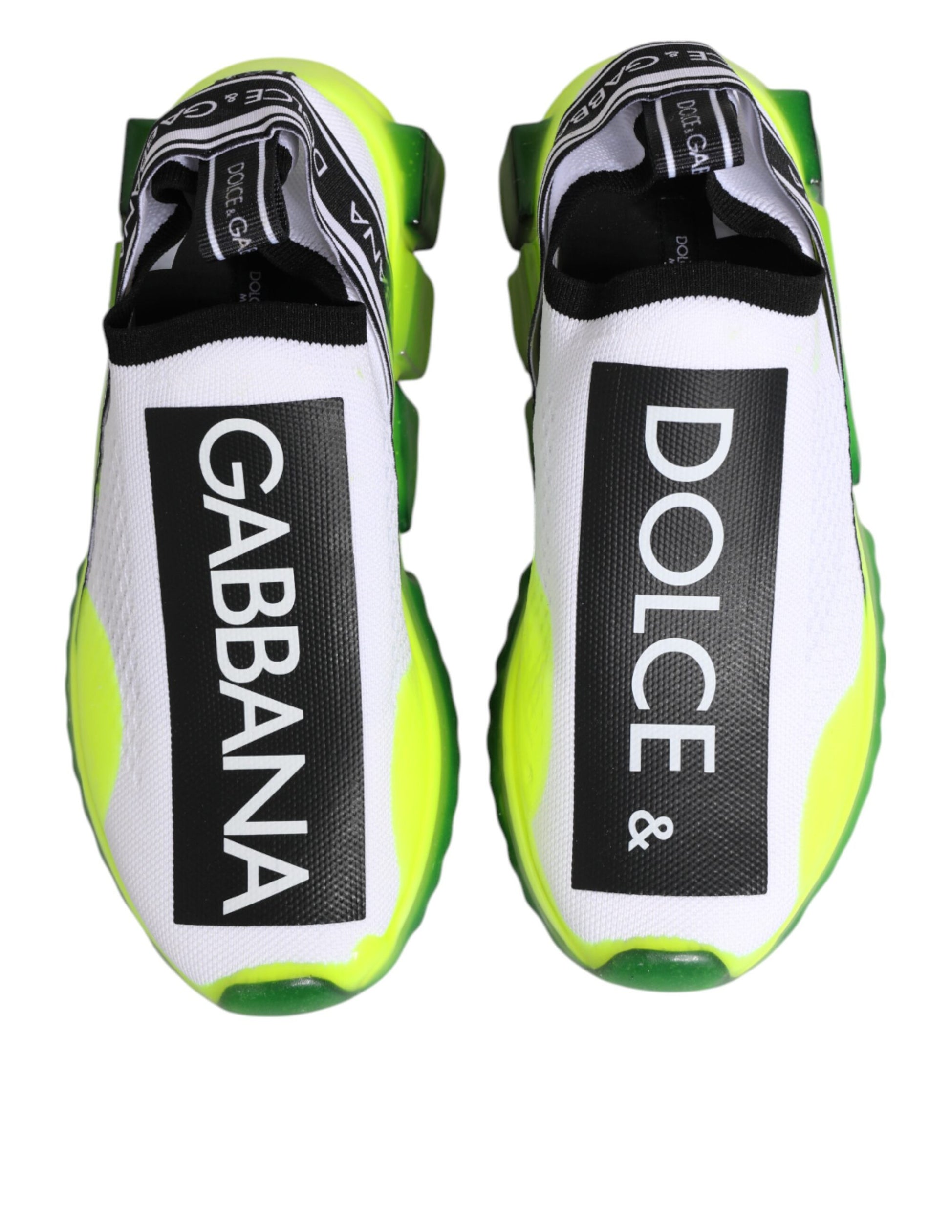 Dolce & Gabbana Black White Slip On Sorrento Sneakers Shoes