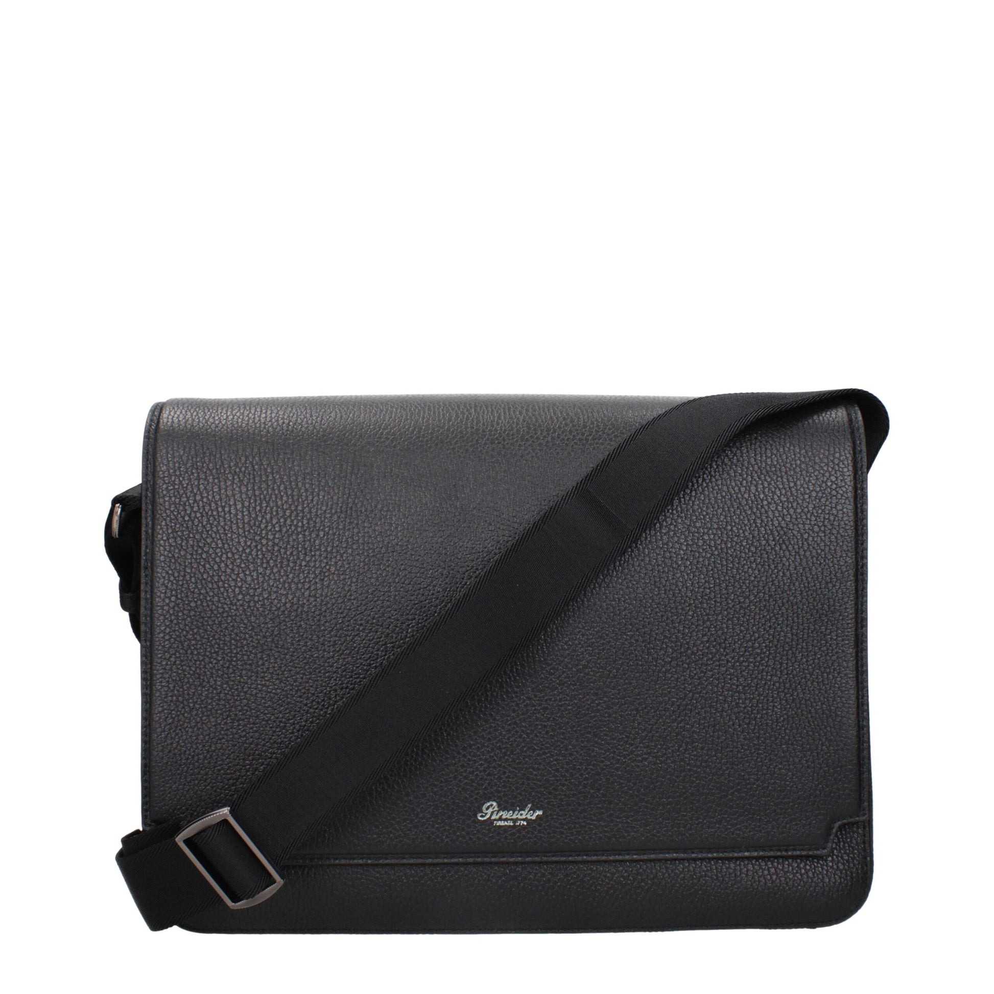 Pineider Black Leather Crossbody Bag