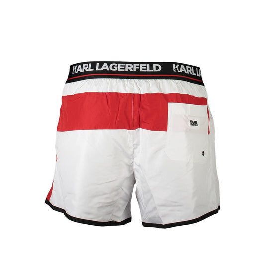 Karl Lagerfeld Bianco Poliestere Men Swim Boxer - Qutton