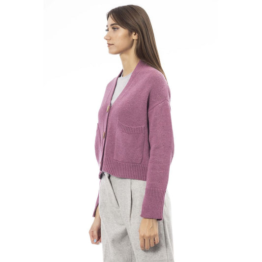 Alpha Studio Multicolor Merino Wool Women Cardigan