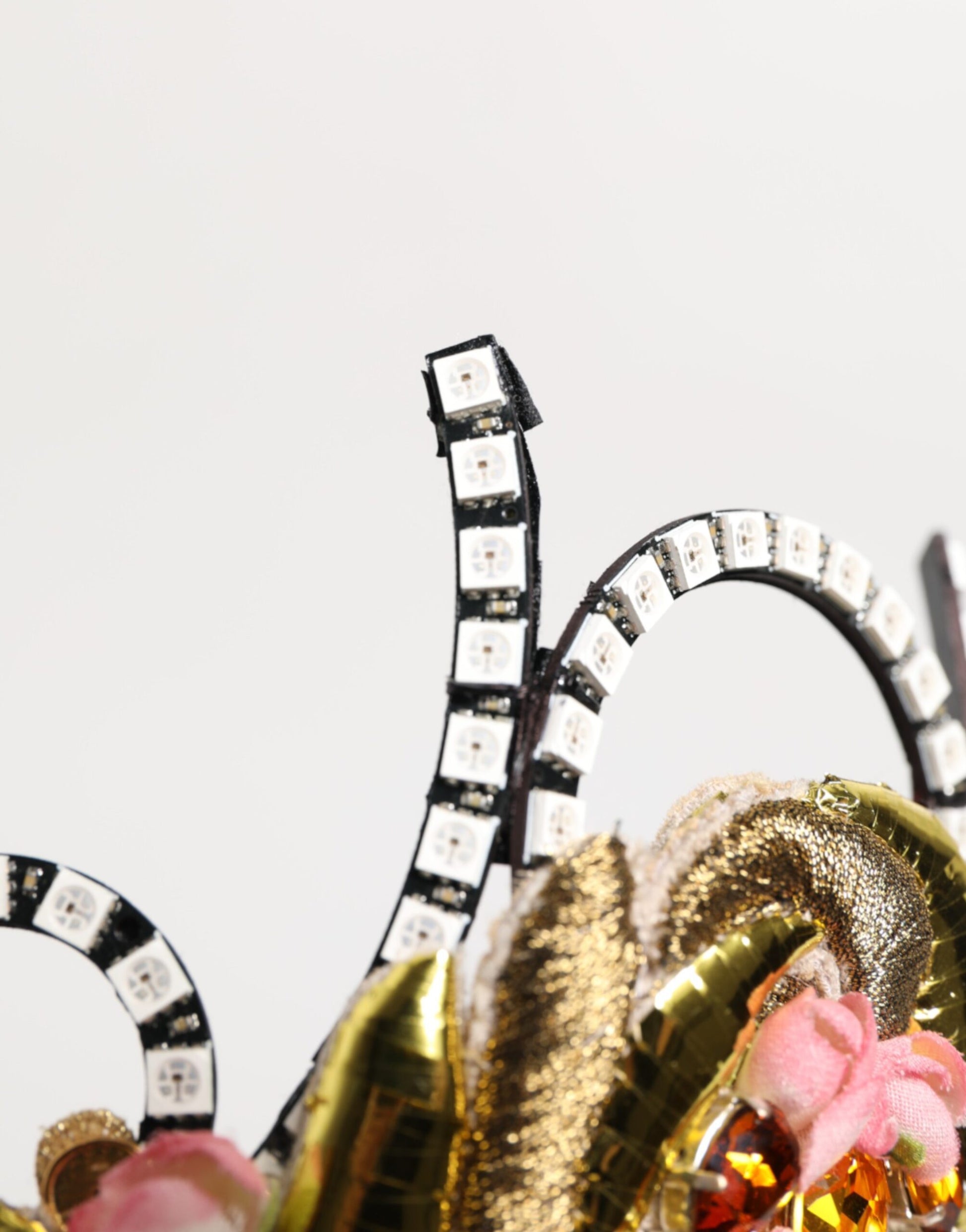 Dolce & Gabbana Gold Brass Crystal Embellished Headpiece Crown Diadem Tiara