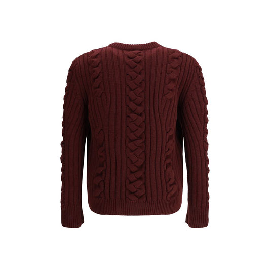 Alexander McQueen Bordeaux Fur Cashmere Sweater