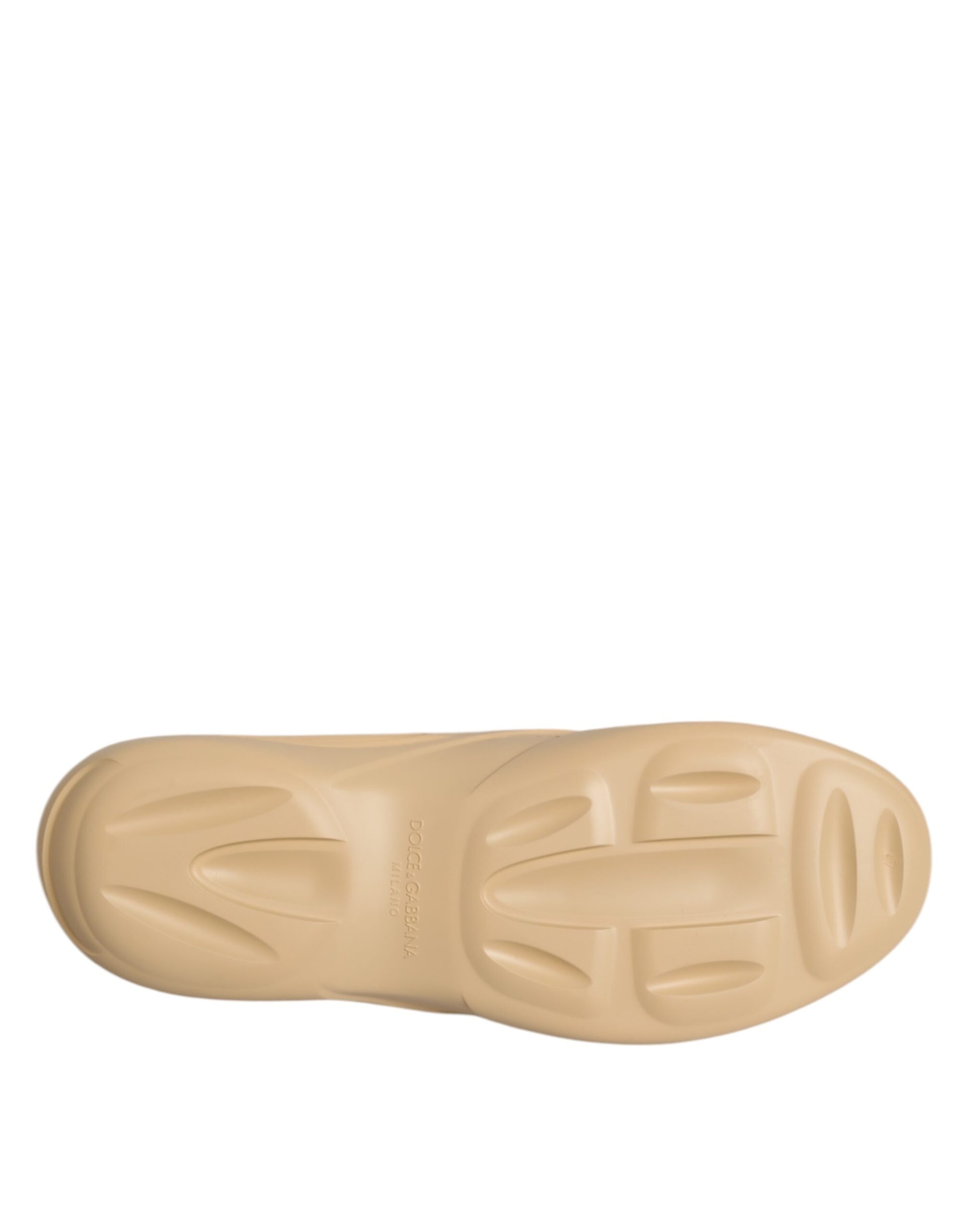 Dolce & Gabbana Beige Rubber Slides Low Top Sneakers Shoes