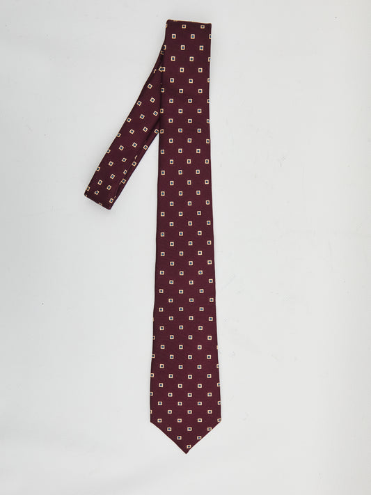 Wide tie in square silk twill