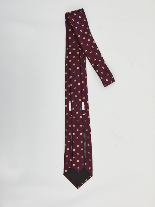 Wide tie in square silk twill