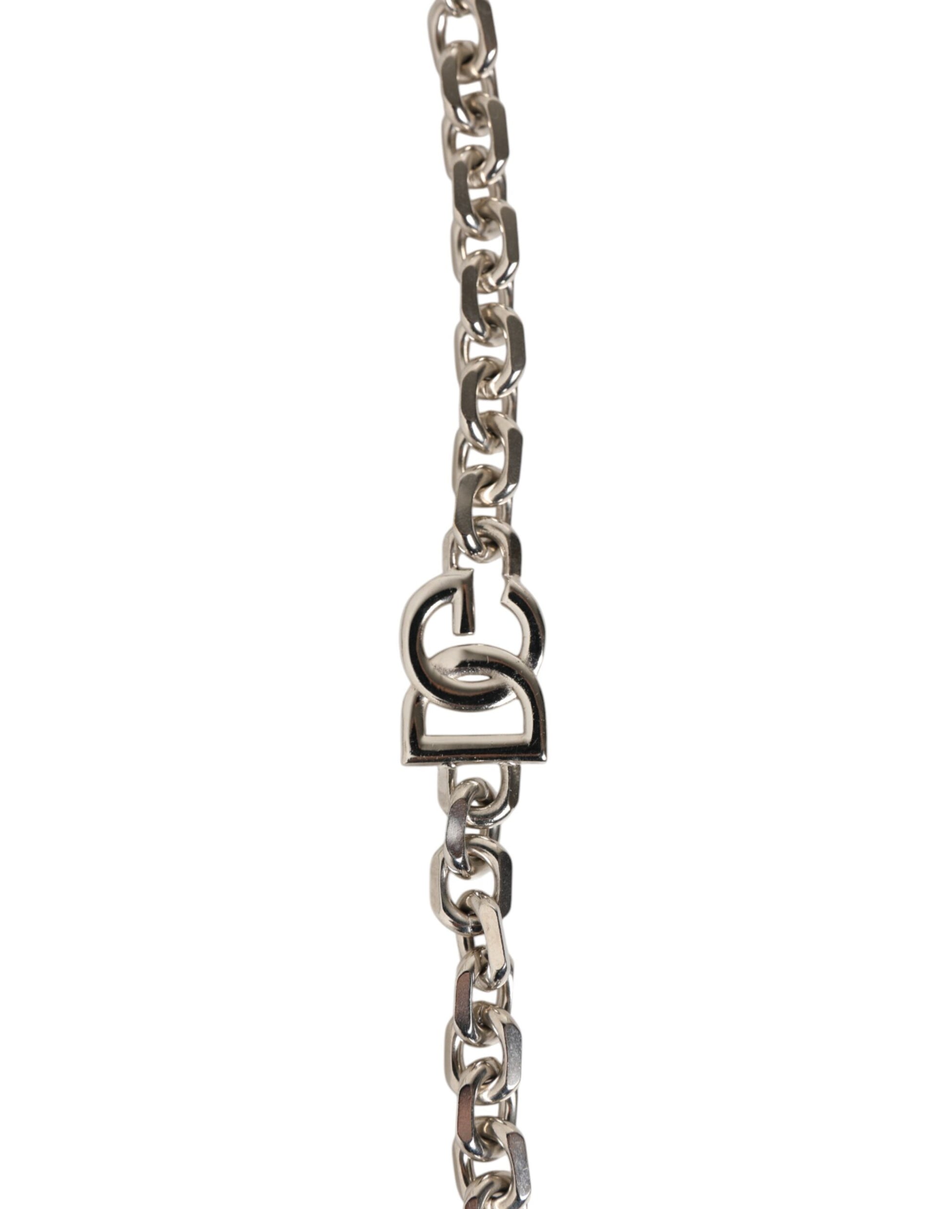 Dolce & Gabbana Black Leather Pearl Chain Bag Accessory Shoulder Strap