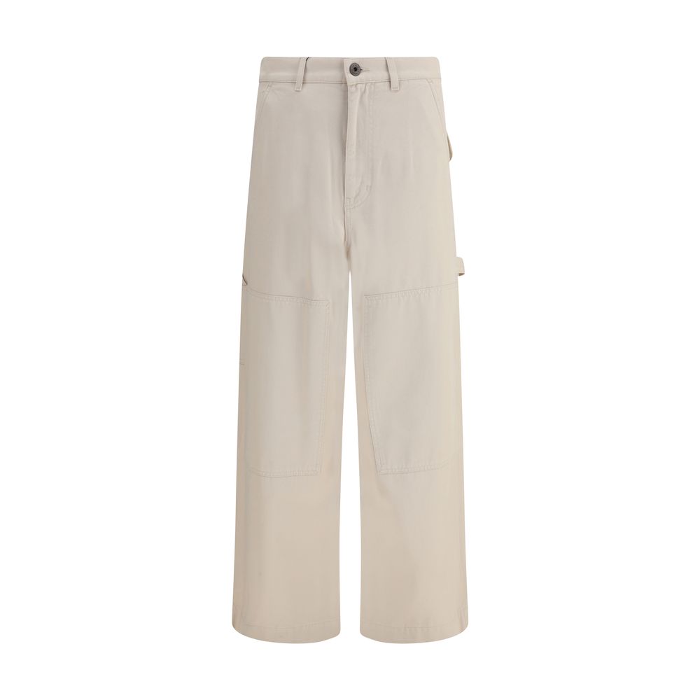Max Mara Cream Cotton Cargo Pants
