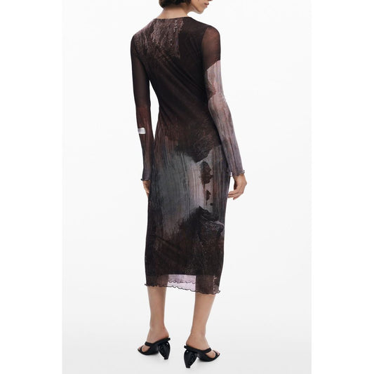 Desigual Marrone Polyester Women Dress