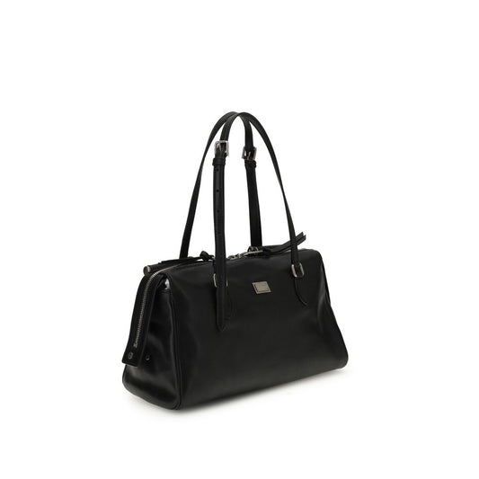Dolce & Gabbana Black Calf Leather Bos Taurus Shoulder Bag