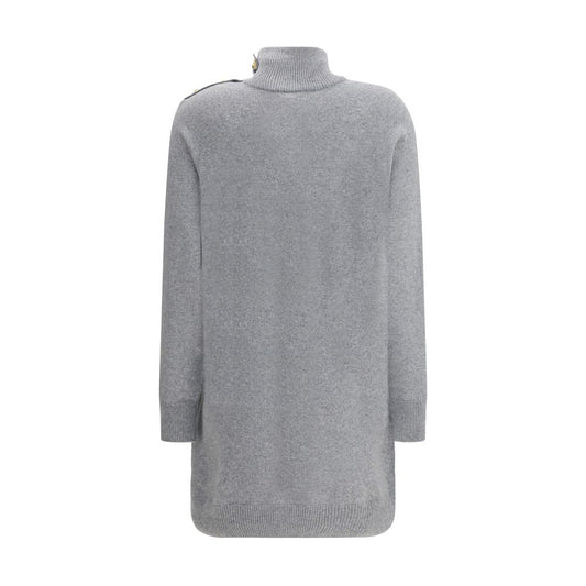 Balmain Gray Cashmere Casual Dress