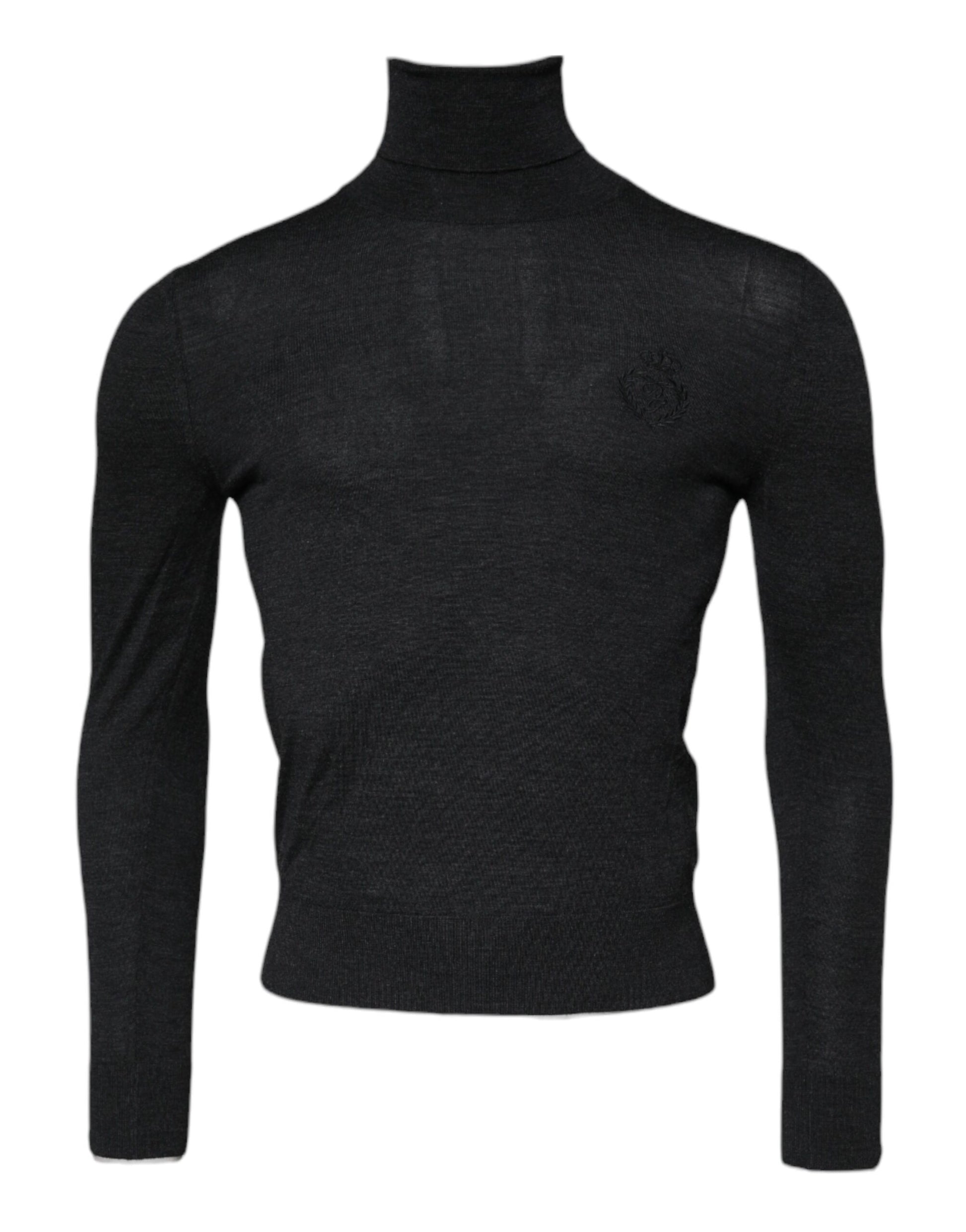Dolce & Gabbana Black Wool Turtle Neck Men Pullover Sweater