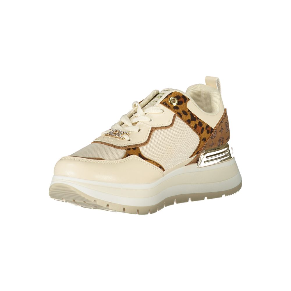 Laura Biagiotti Beige Polyurethane Women Sneaker