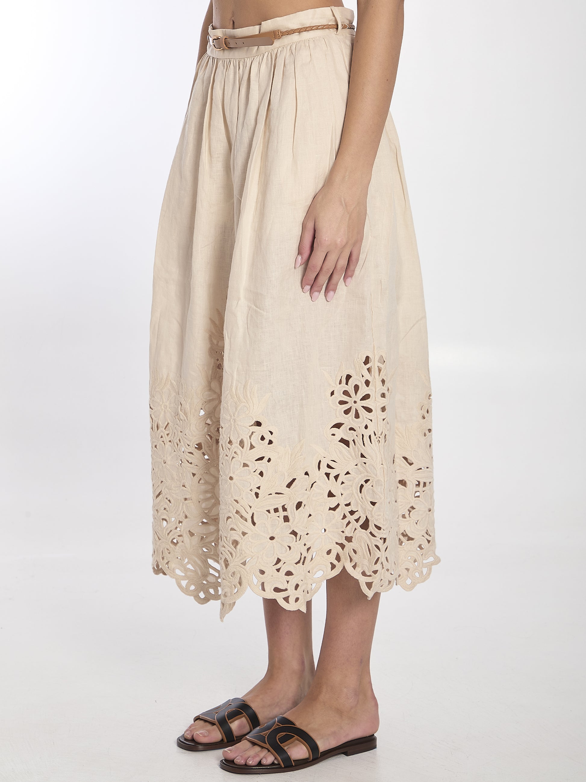 Wylie embroidered midi skirt