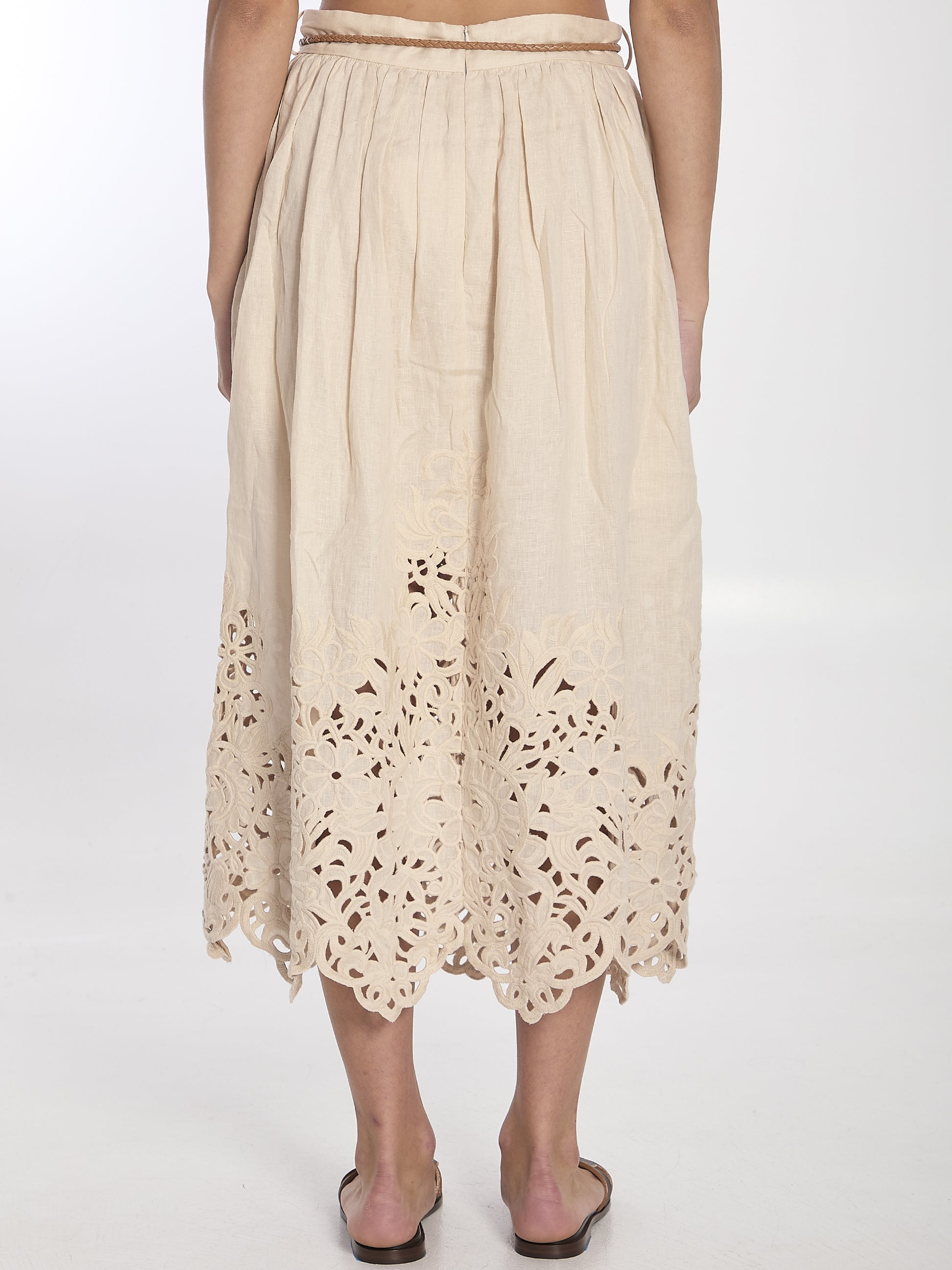 Wylie embroidered midi skirt