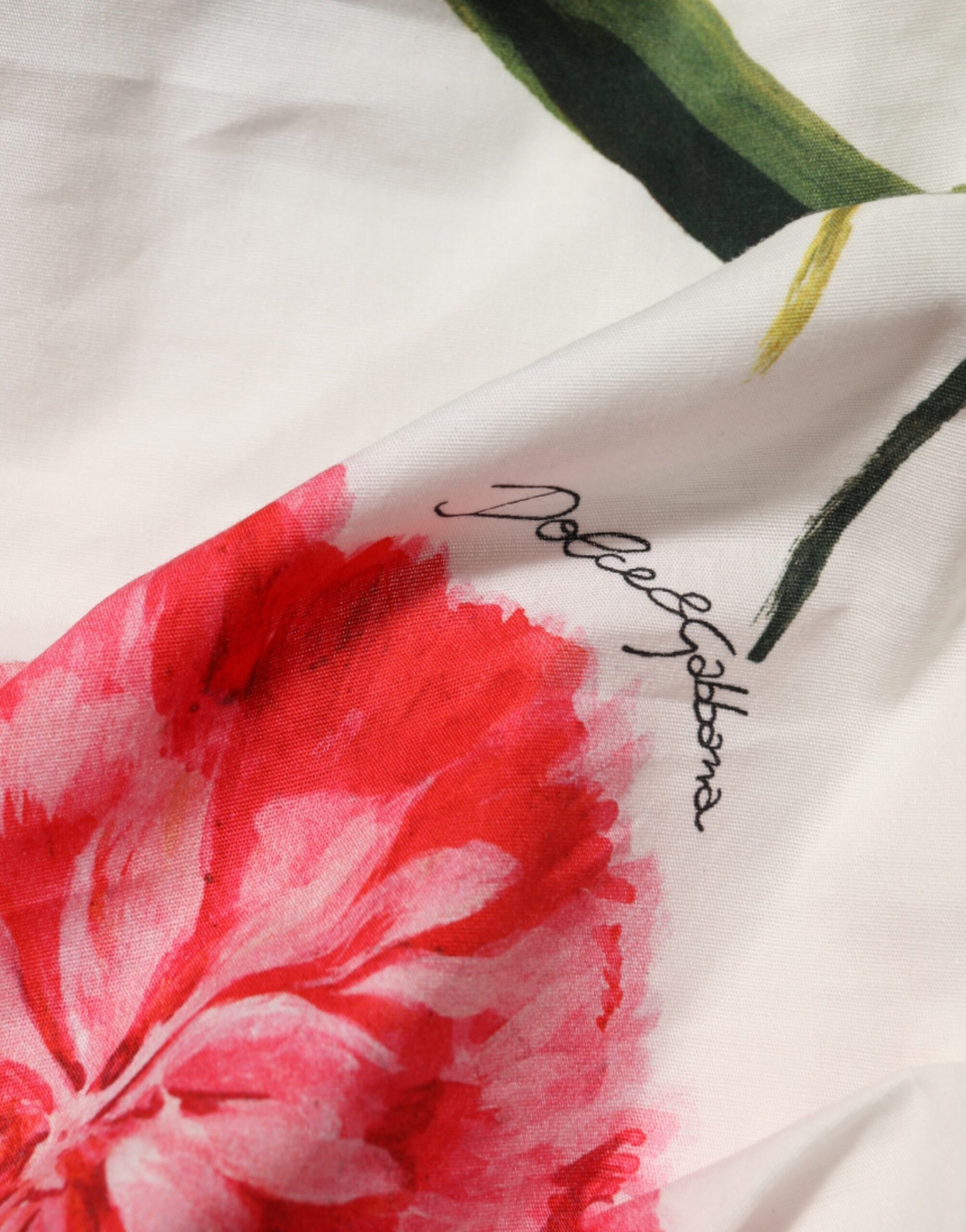 Dolce & Gabbana White Floral One Shoulder Sheath Dress