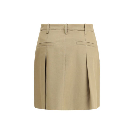 Brunello Cucinelli Beige Cotton Mini Skirt