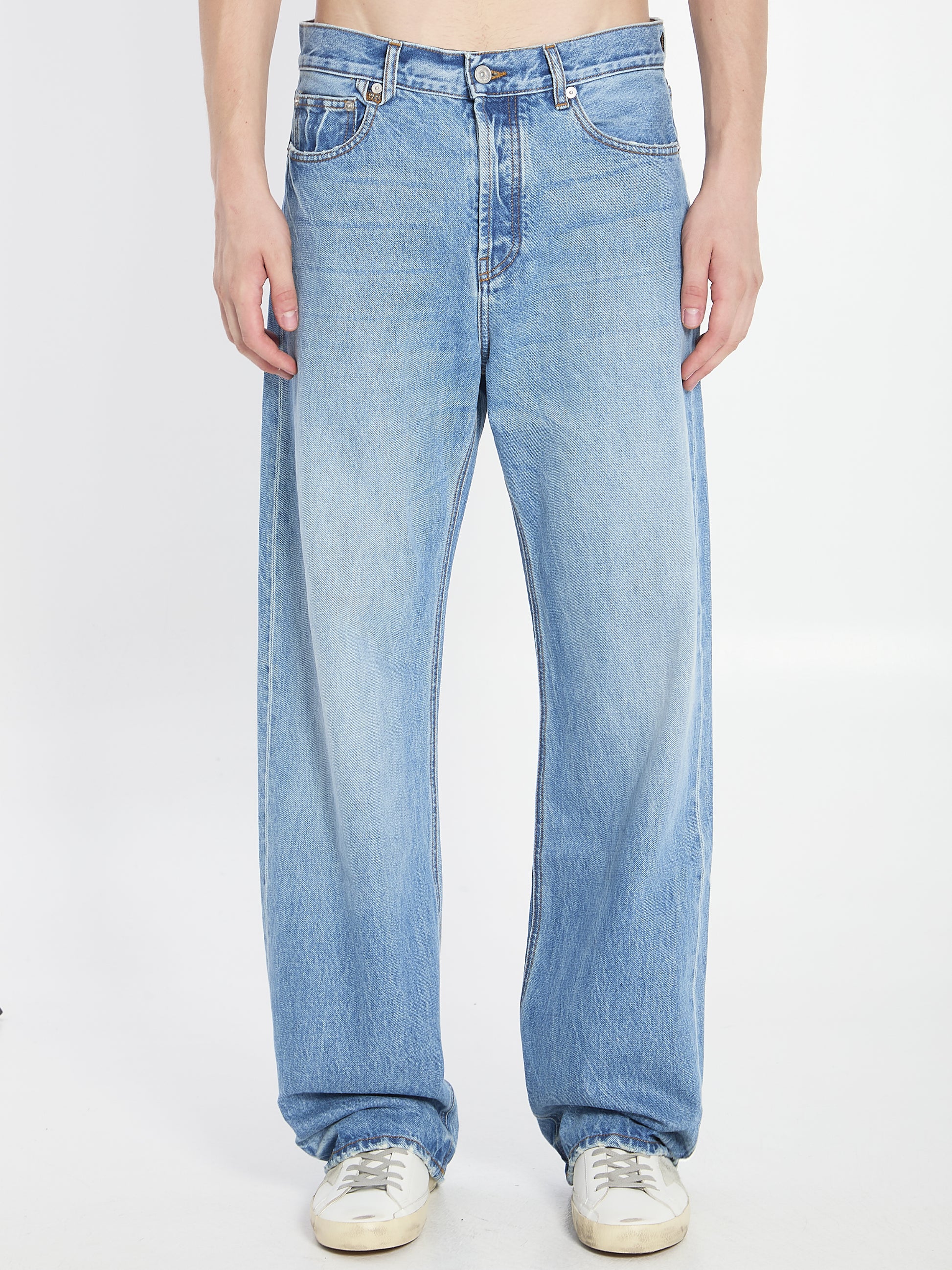 de-Nimes denim straight jeans pants