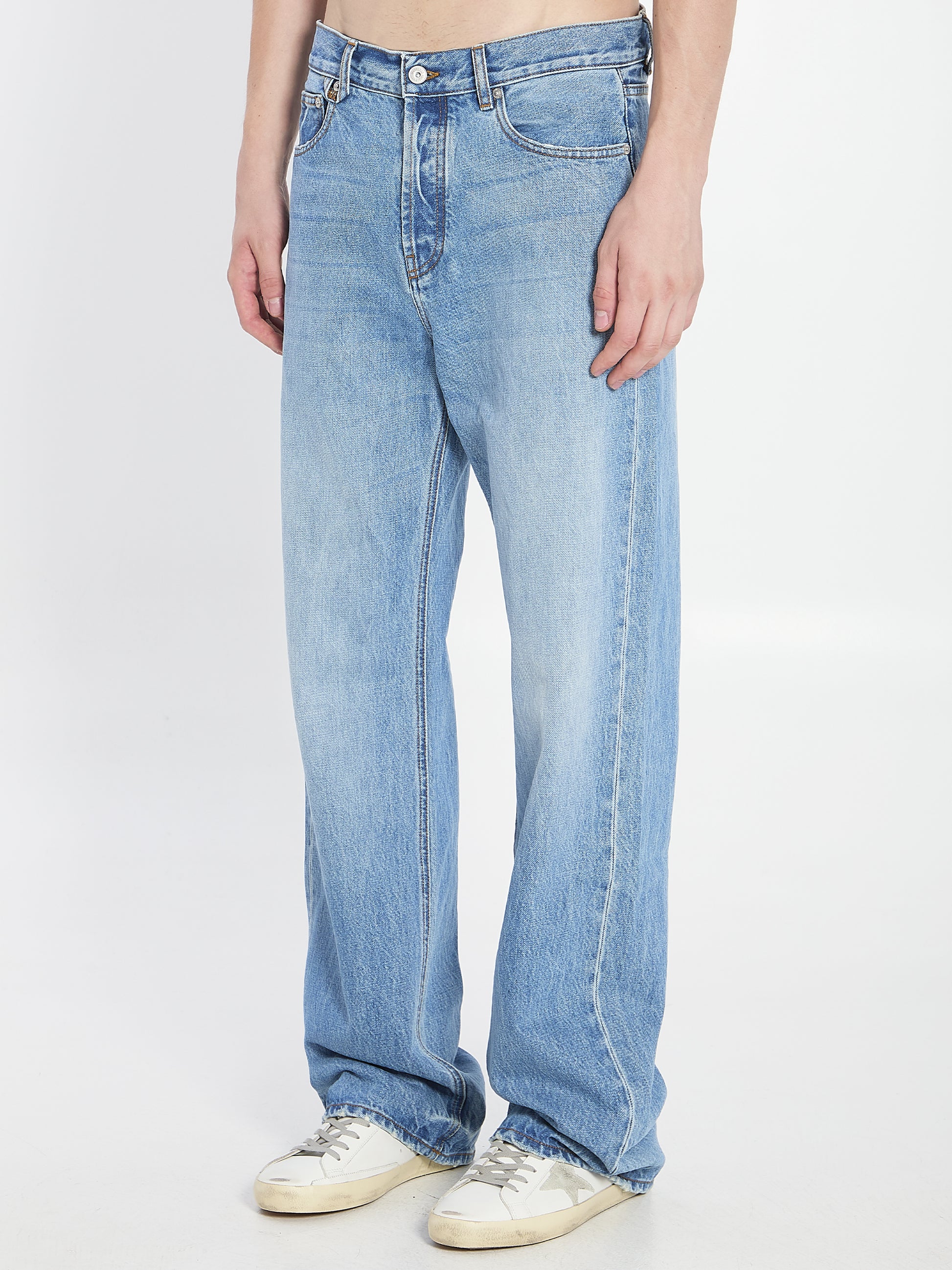 de-Nimes denim straight jeans pants