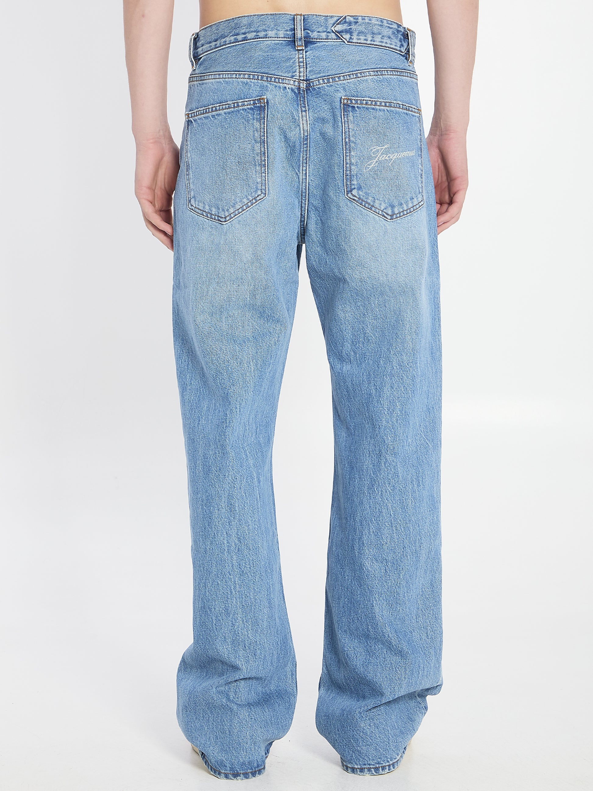 de-Nimes denim straight jeans pants